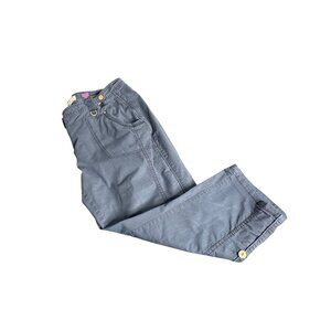Cecil Women's Steel Blue Hiking Capri Roll-Tab Pants Size 33